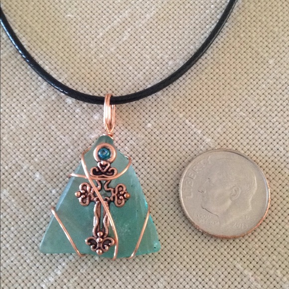 17 Pack Pendants Sea Glass Vintage Glass Wire Wrapped Hand Crafted - Picture 11 of 12